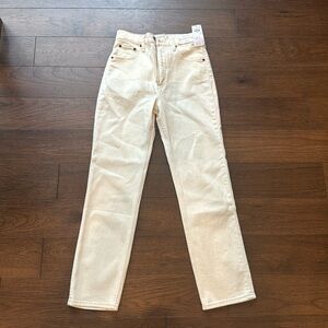 Abercrombie & Fitch Ankle Straight Ultra High Rise Jean Size 27 NWT Off White